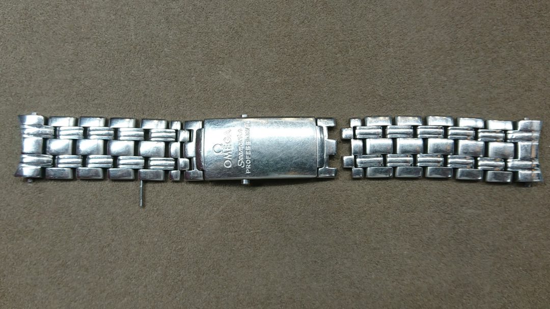 オメガ　ポリッシュ（外装磨き）　ブレス修理　時計修理は新潟市ブローチ時計修理工房へ！