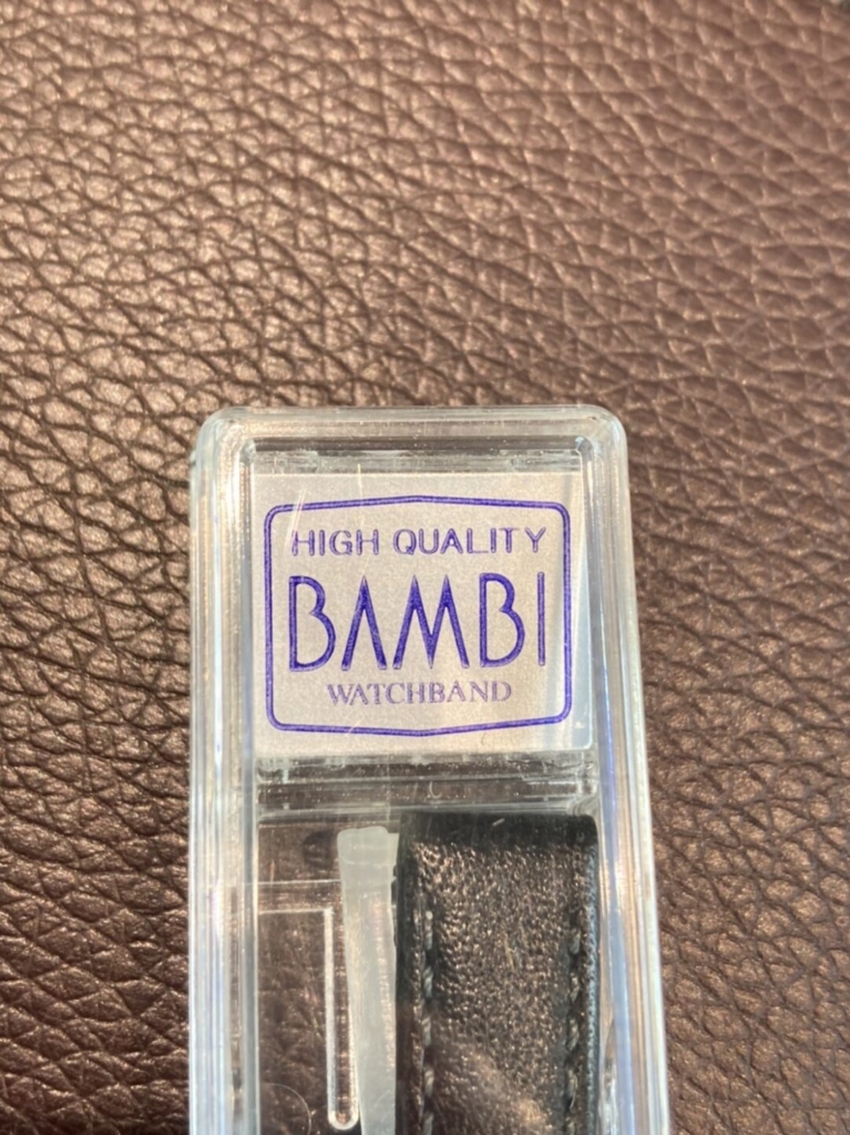 BAMBIの時計ベルト（レザー）のロゴ部分