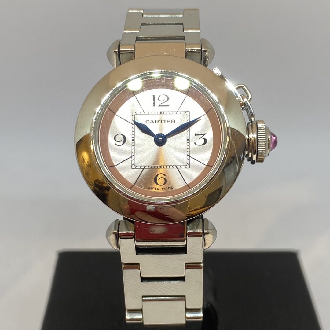 Cartier（カルティエ）のスポーツウォッチミスパシャのピンクダイヤル